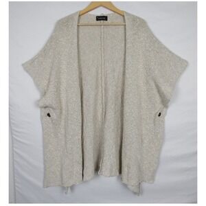 Eskandar Womens Linen Knit Cardigan One Size Beige Earth Tones Granola Lagenlook